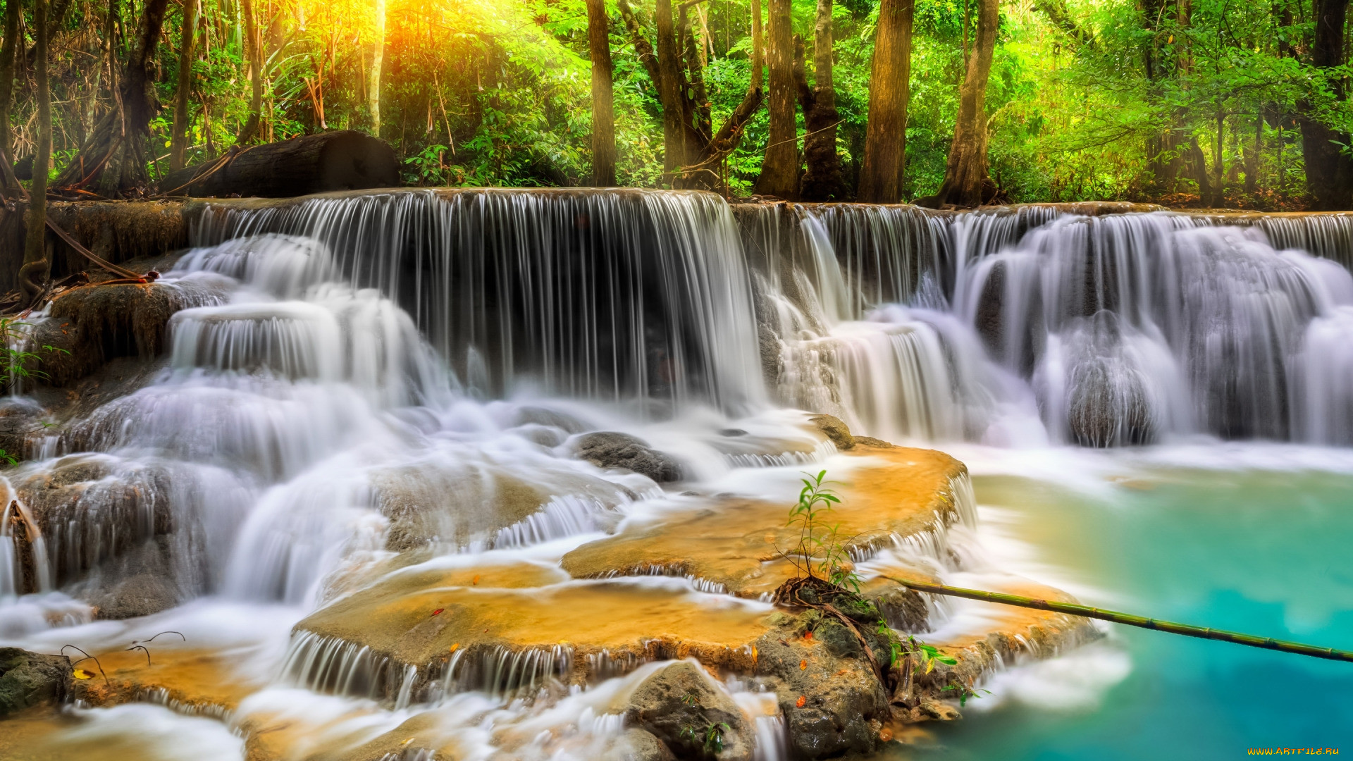 tropical waterfall in thailand, , , tropical, waterfall, in, thailand
